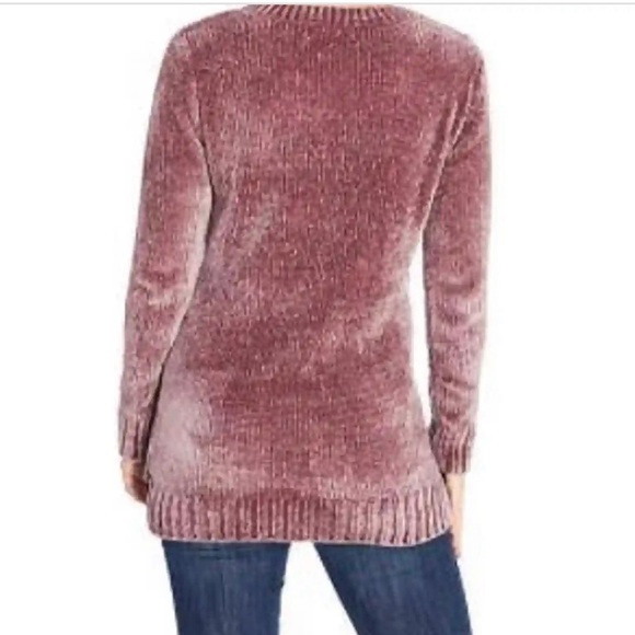 OVIS Mauve Chenille V Neck Sweater - Picture 2 of 13